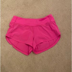 lululemon, sonic pink speed up shorts